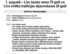 2009. GADA LĪVU SVĒTKU PROGRAMMA